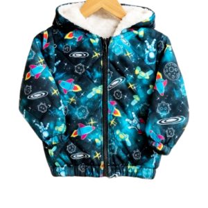 کاپشن طرح دار شمعی زیپی